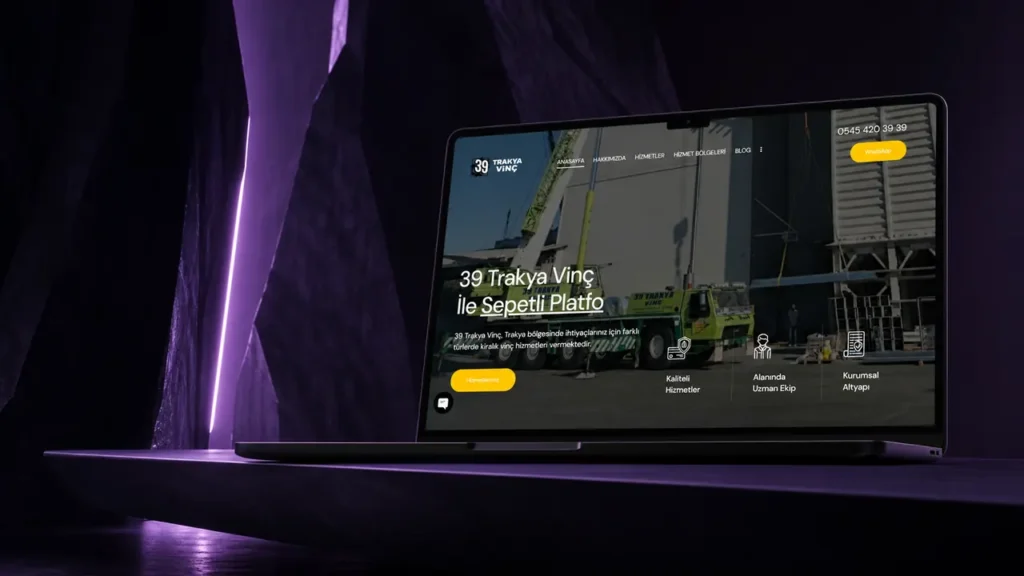 39 Trakya Vinç web sitesi tasarımı