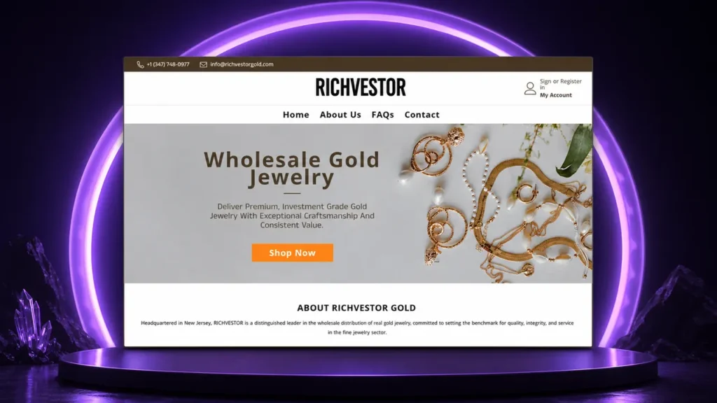 Richvestor Gold web sitesi tasarımı
