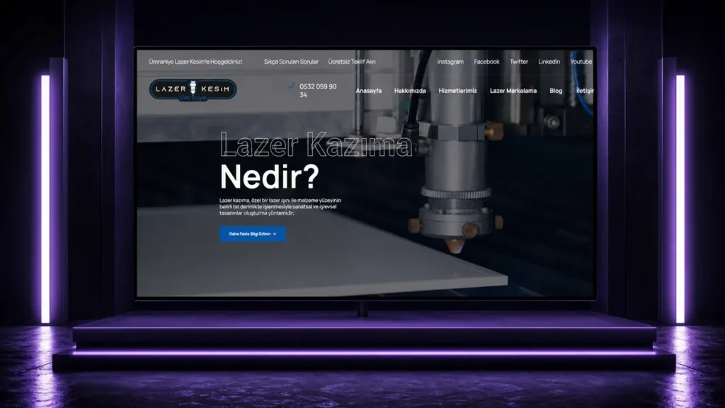 Ümraniye Lazer Kesim web sitesi tasarımı